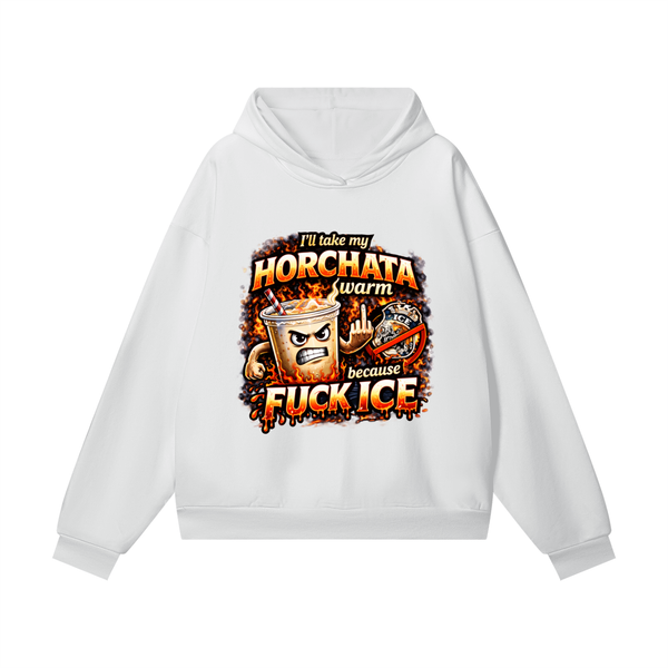 WARM HORCHATA Heavyweight Hidden Pocket Fleece Hoodie
