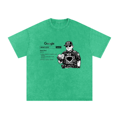 HEARTLESS Snow Washed Oversized Cotton T-Shirt