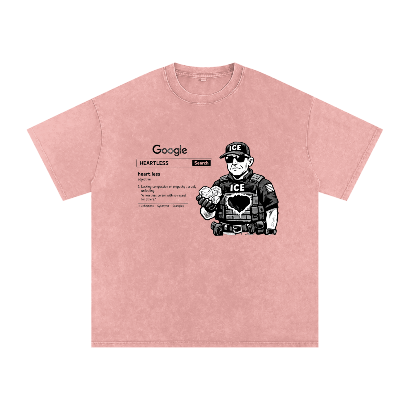 HEARTLESS Snow Washed Oversized Cotton T-Shirt