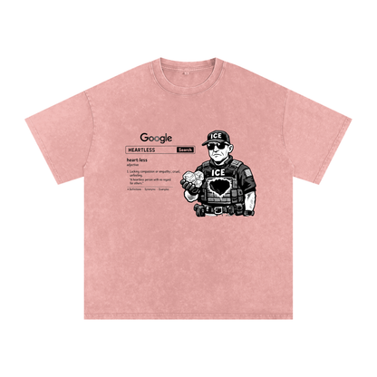 HEARTLESS Snow Washed Oversized Cotton T-Shirt