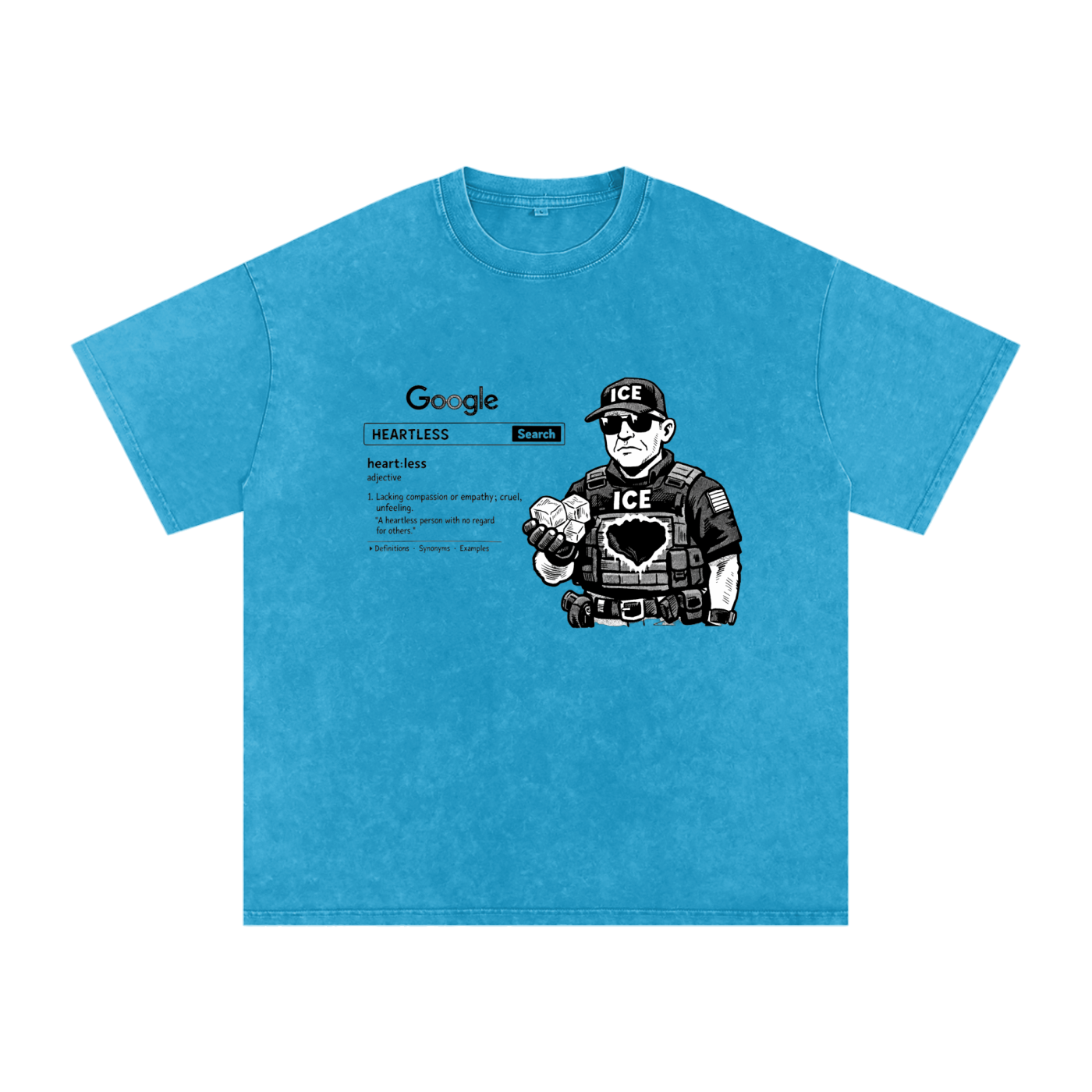 HEARTLESS Snow Washed Oversized Cotton T-Shirt