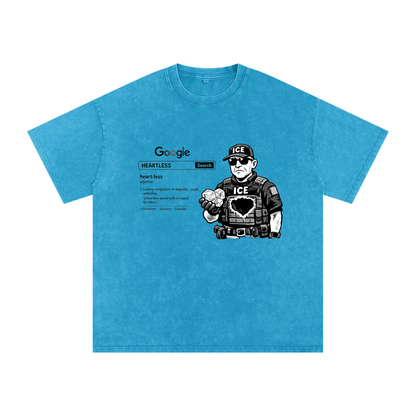 HEARTLESS Snow Washed Oversized Cotton T-Shirt