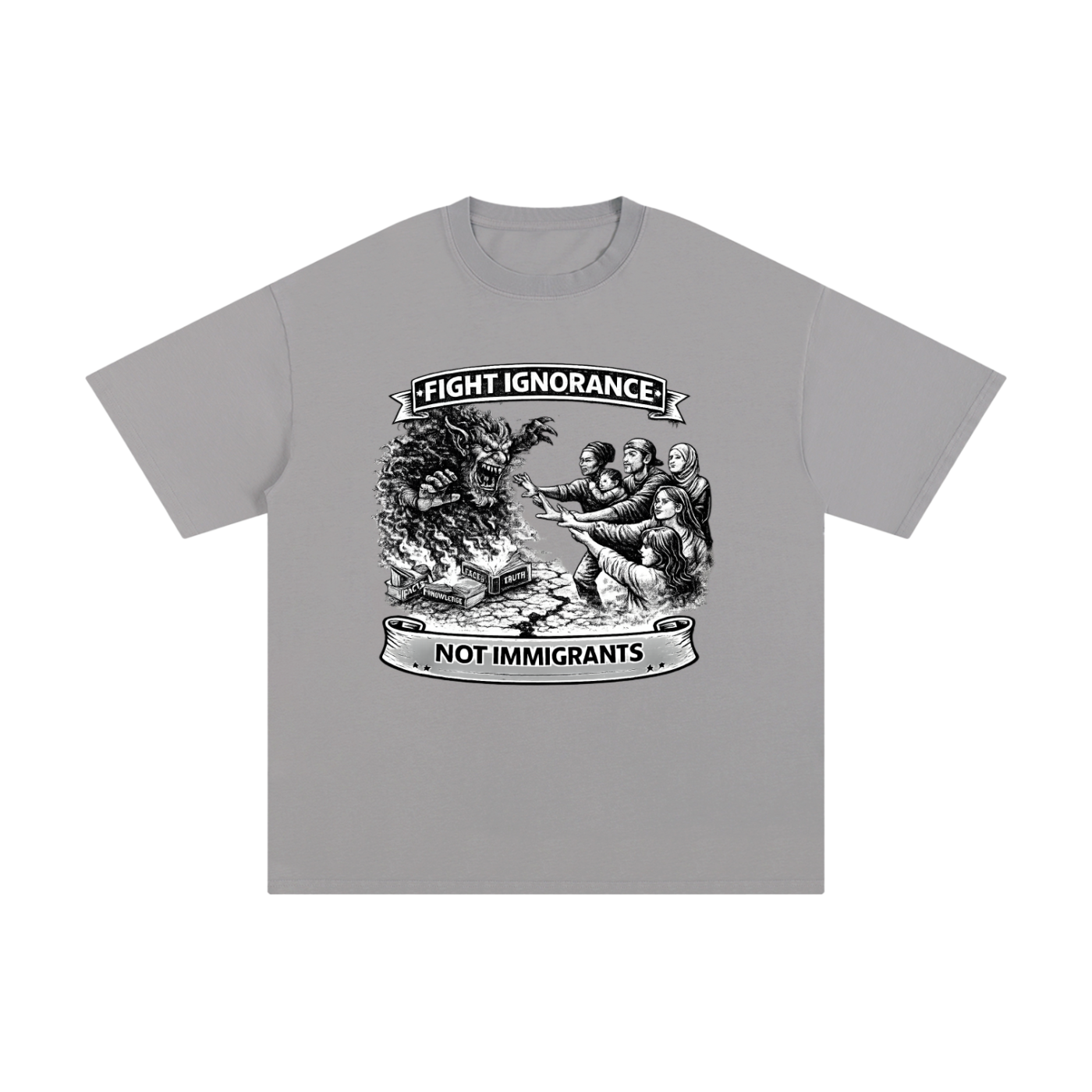 FIGHT IGNORANCE NOT IMMIGRANTS Unisex Pure Cotton T-Shirt