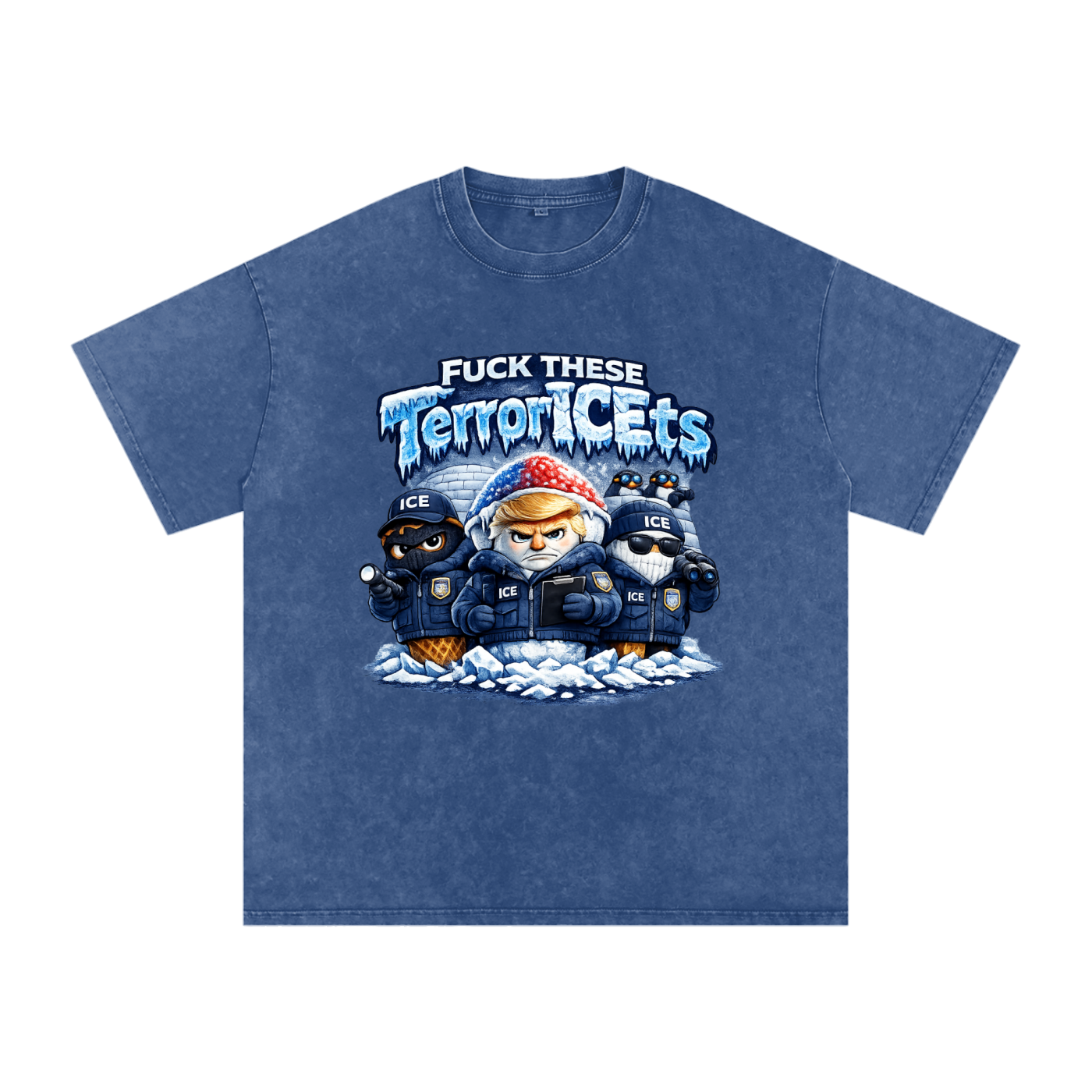 Snow Washed Oversized Cotton T-Shirt