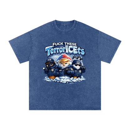 Snow Washed Oversized Cotton T-Shirt