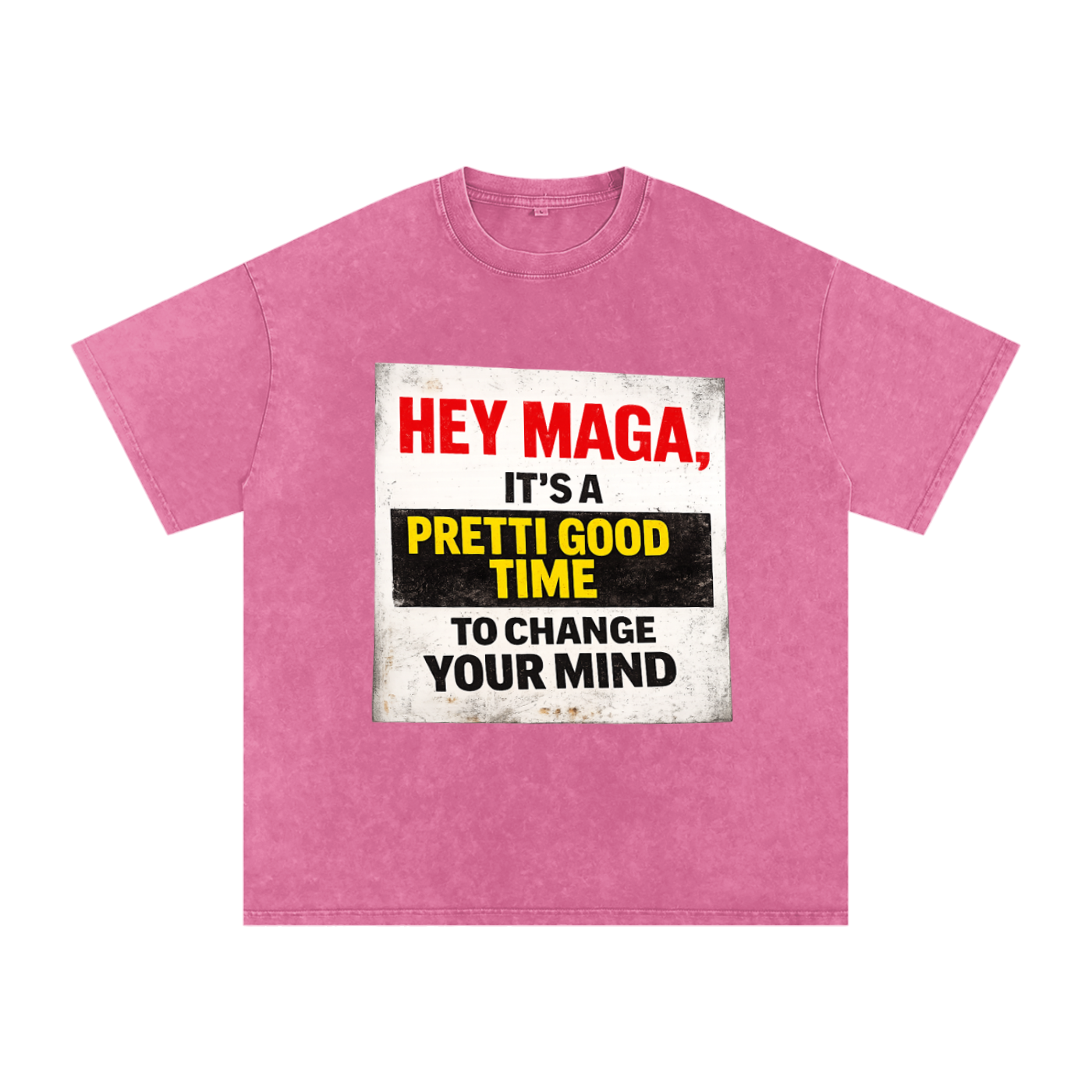 PRETTI GOOD Snow Washed Oversized Cotton T-Shirt