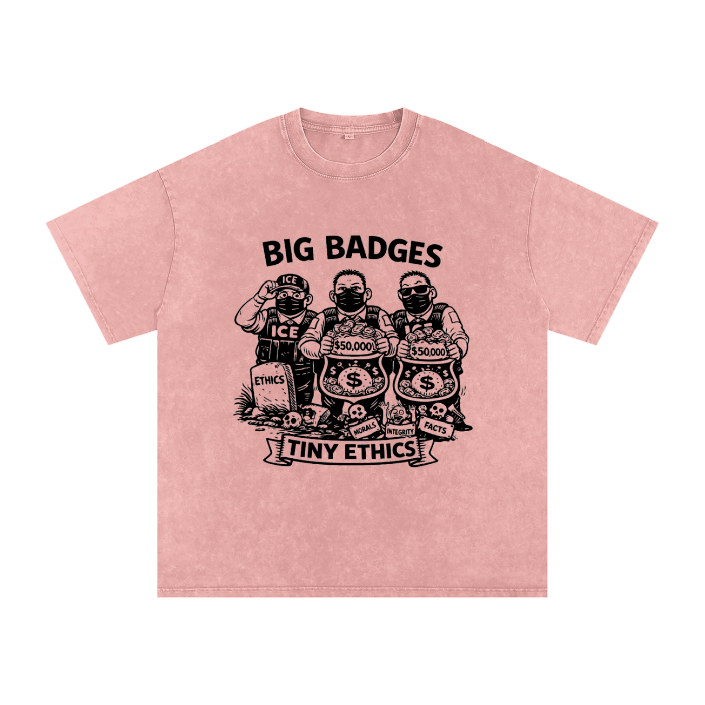 TINY ETHICS Snow Washed Oversized Cotton T-Shirt