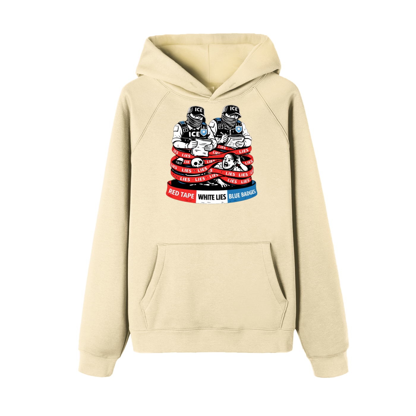 WHITE LIES Essential Raglan Sleeve Fleece Hoodie