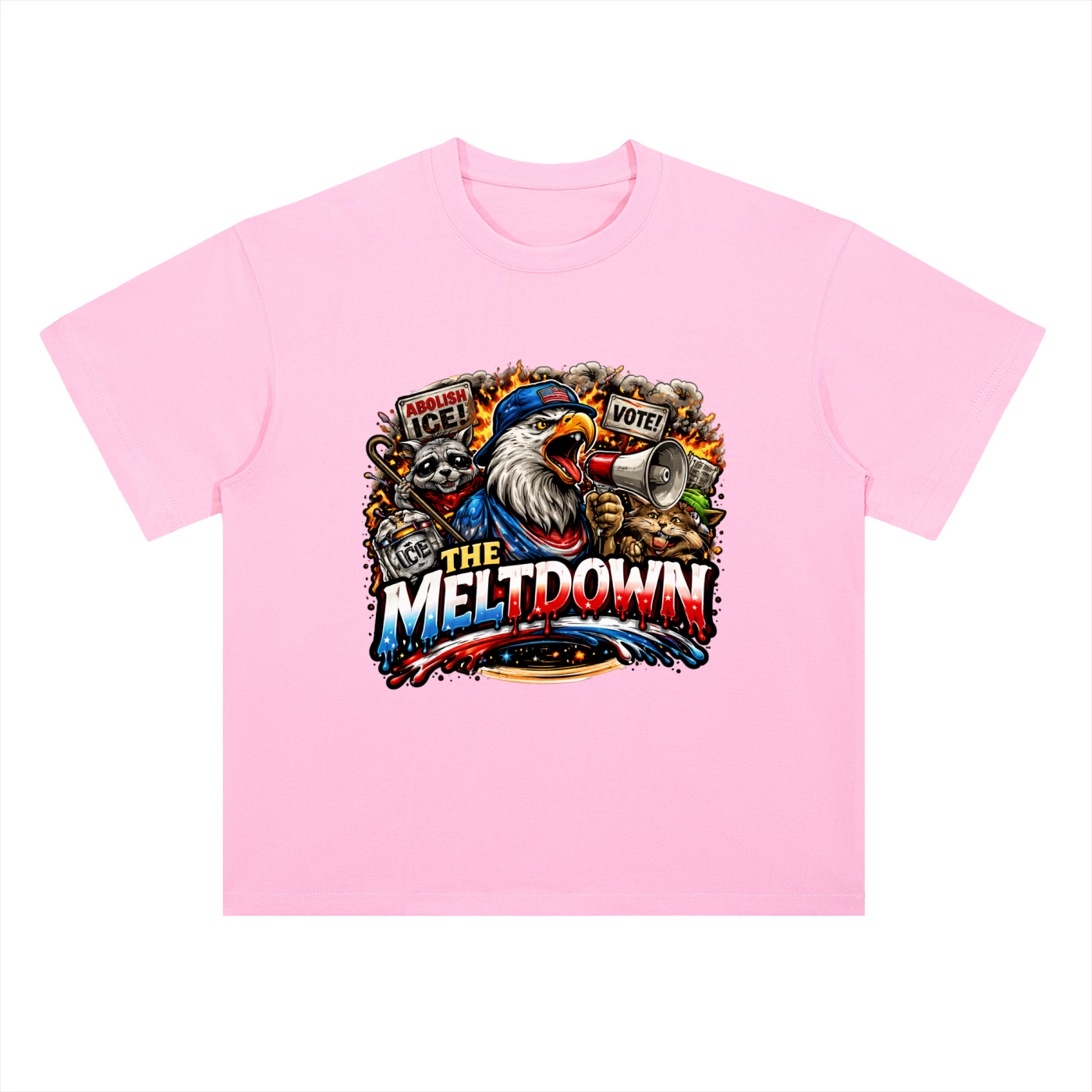 MELTDOWN KNOW YOUR RIGHTS Heavyweight Drop Shoulder Cotton T-Shirt