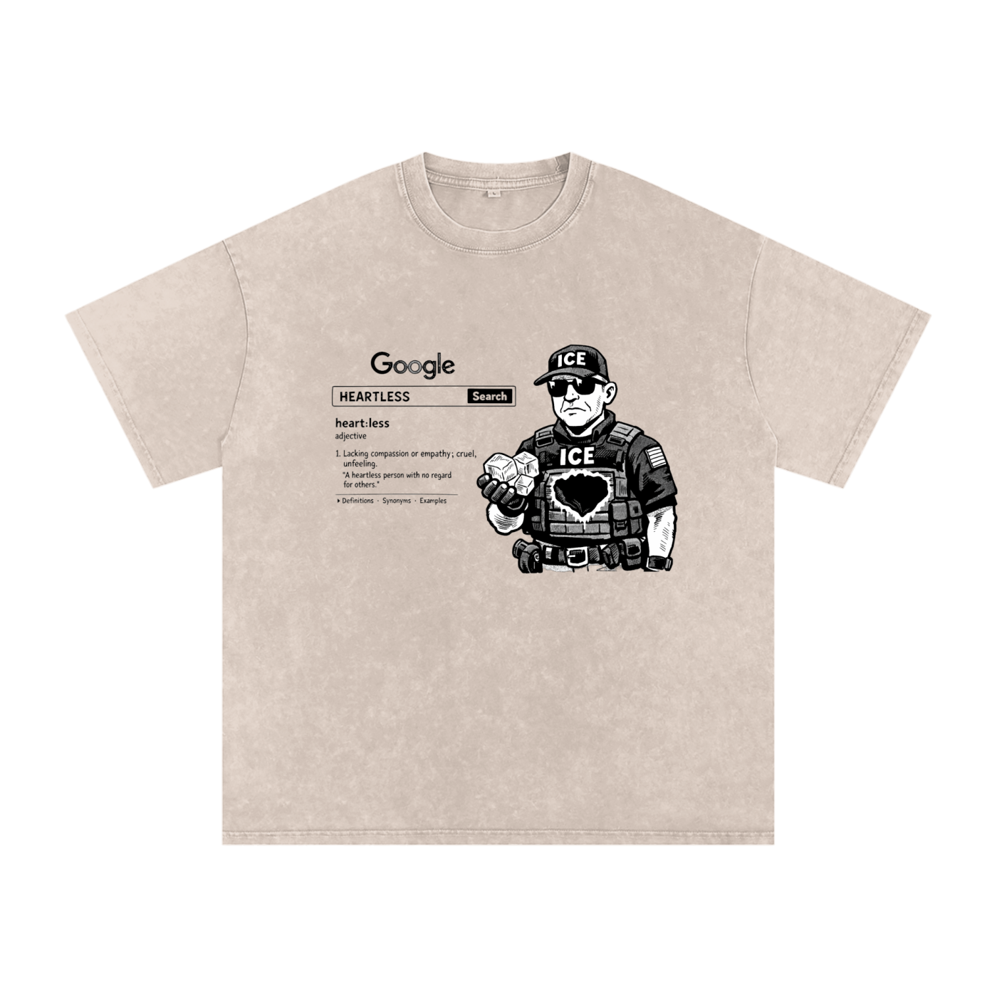 HEARTLESS Snow Washed Oversized Cotton T-Shirt