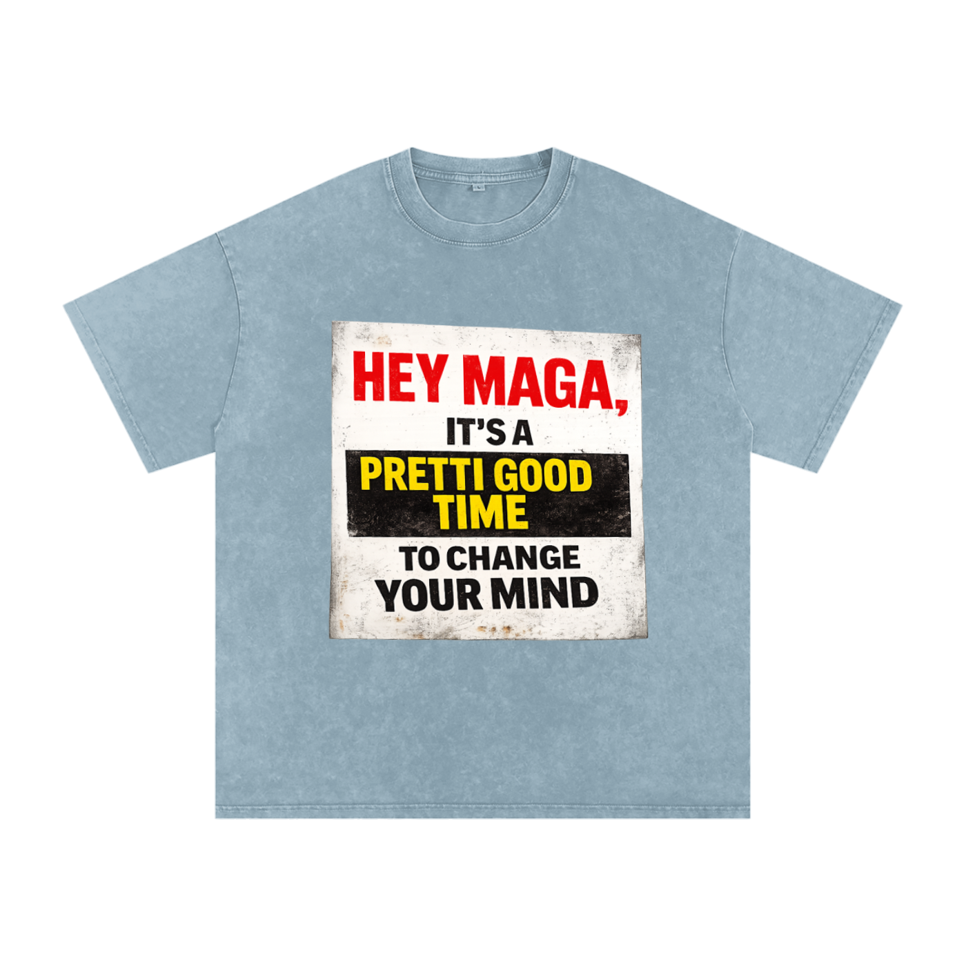 PRETTI GOOD Snow Washed Oversized Cotton T-Shirt