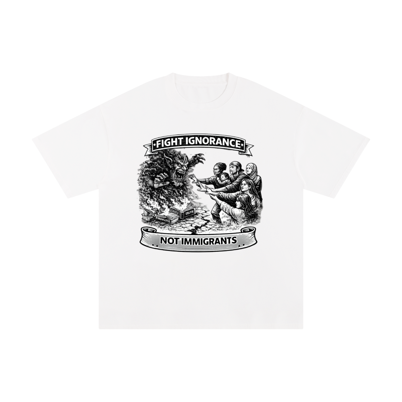 FIGHT IGNORANCE NOT IMMIGRANTS Unisex Pure Cotton T-Shirt