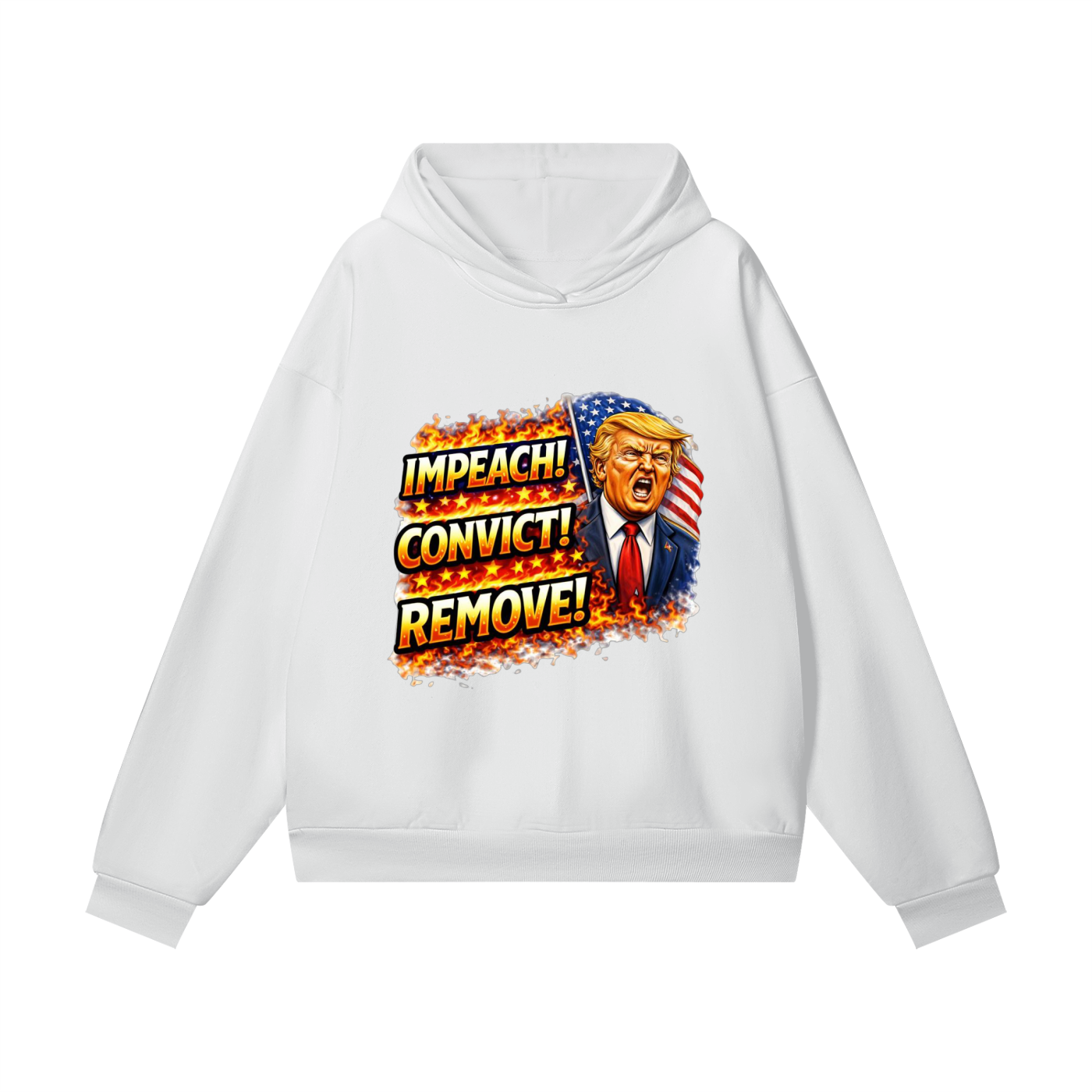 IMPEACH CONVICT REMOVE Heavyweight Hidden Pocket Fleece Hoodie