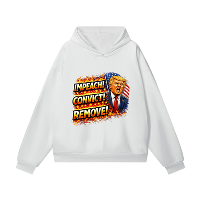 IMPEACH CONVICT REMOVE Heavyweight Hidden Pocket Fleece Hoodie