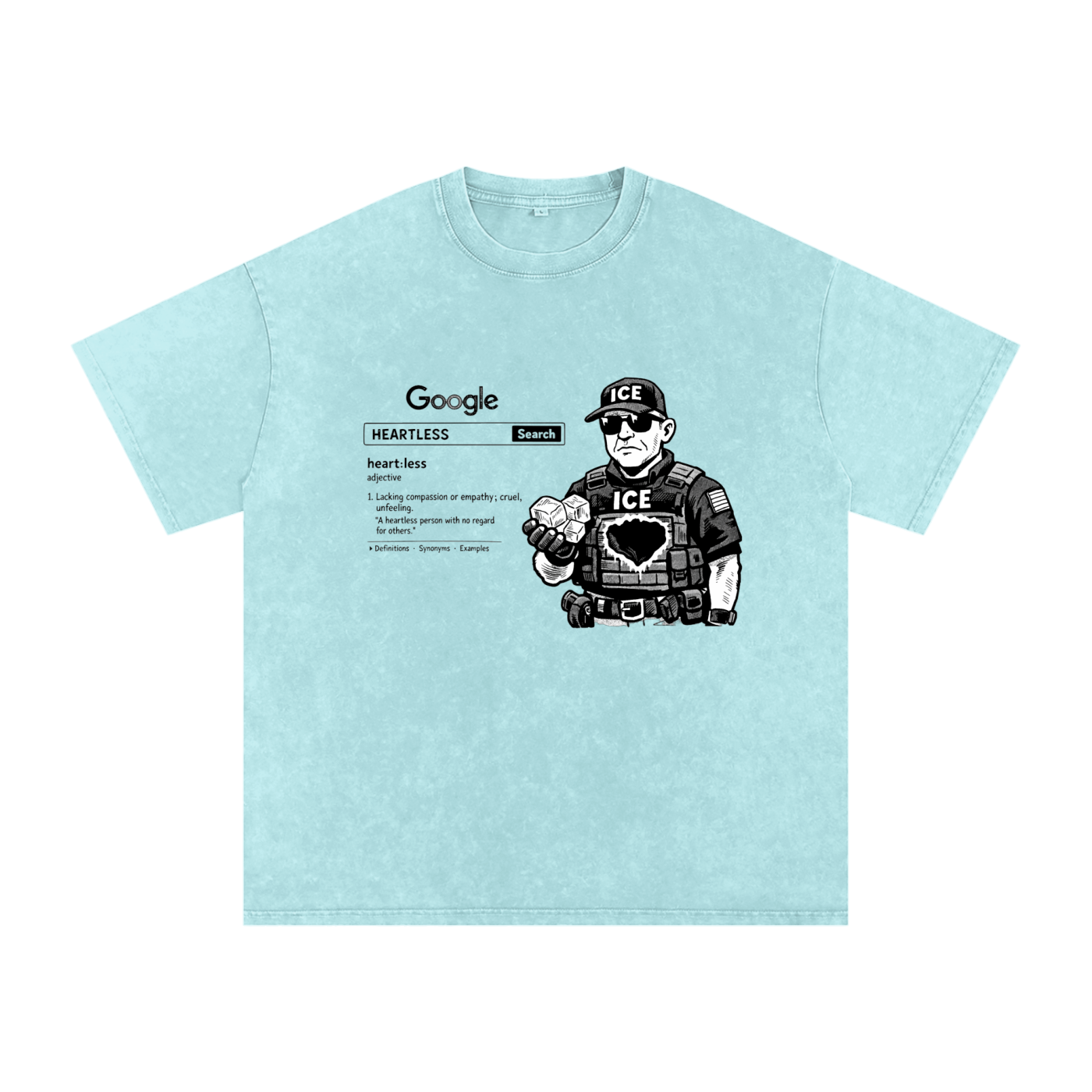 HEARTLESS Snow Washed Oversized Cotton T-Shirt