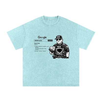 HEARTLESS Snow Washed Oversized Cotton T-Shirt