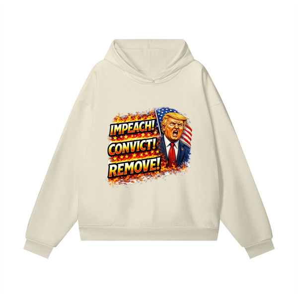IMPEACH CONVICT REMOVE Heavyweight Hidden Pocket Fleece Hoodie
