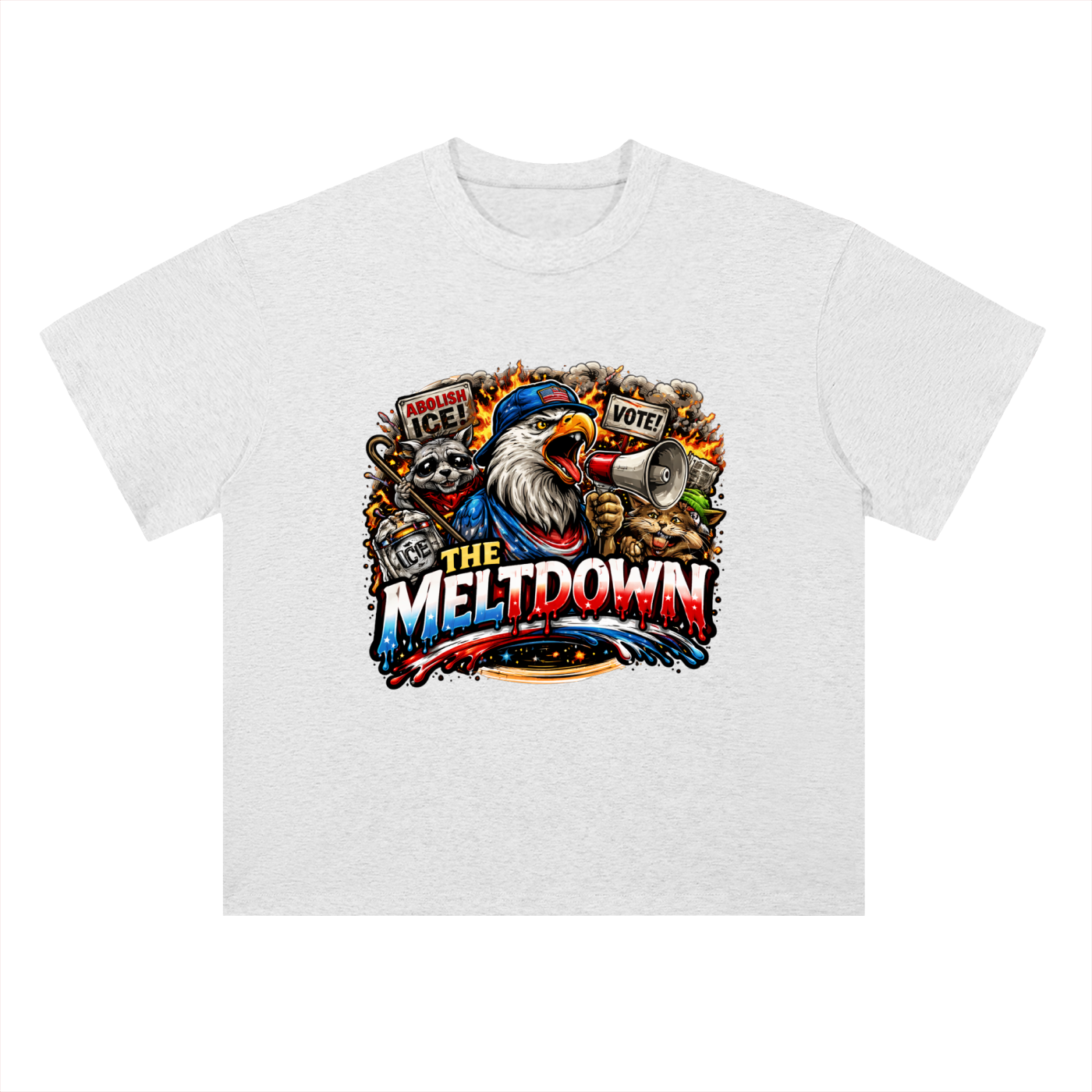 MELTDOWN KNOW YOUR RIGHTS Heavyweight Drop Shoulder Cotton T-Shirt