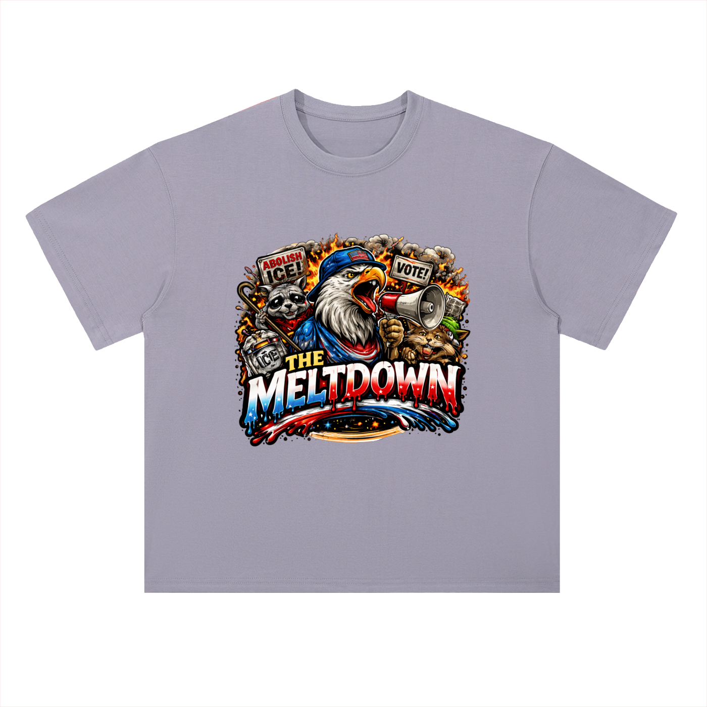 MELTDOWN KNOW YOUR RIGHTS Heavyweight Drop Shoulder Cotton T-Shirt