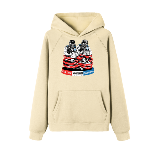 WHITE LIES Essential Raglan Sleeve Fleece Hoodie