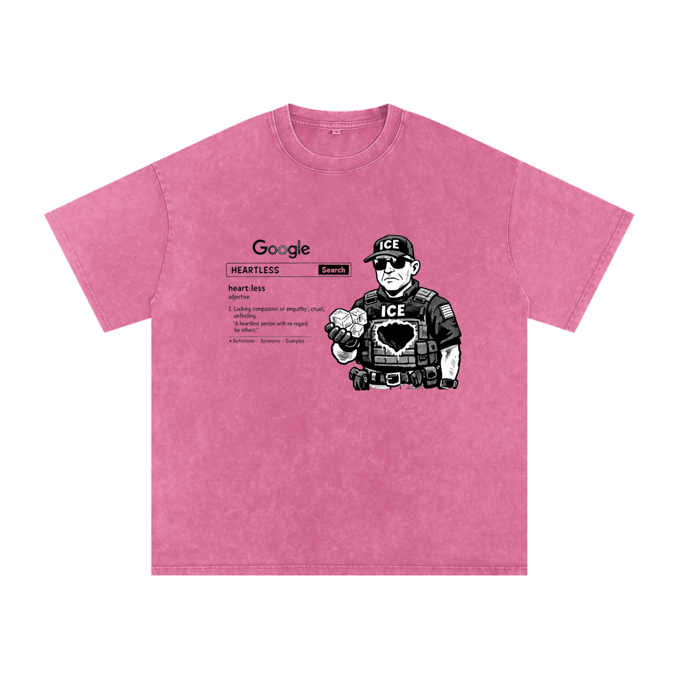 HEARTLESS Snow Washed Oversized Cotton T-Shirt