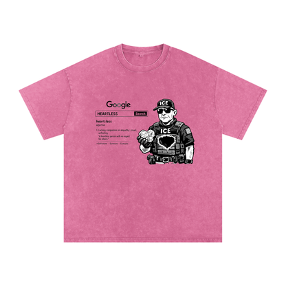 HEARTLESS Snow Washed Oversized Cotton T-Shirt