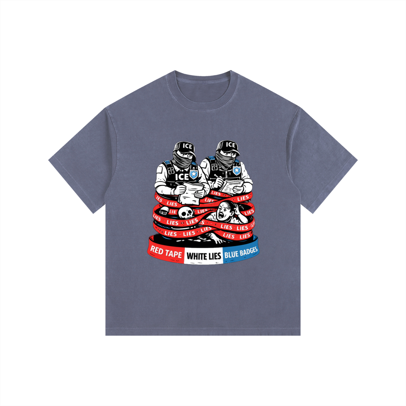 WHITE LIES Vintage Washed Oversized Cotton T-Shirt