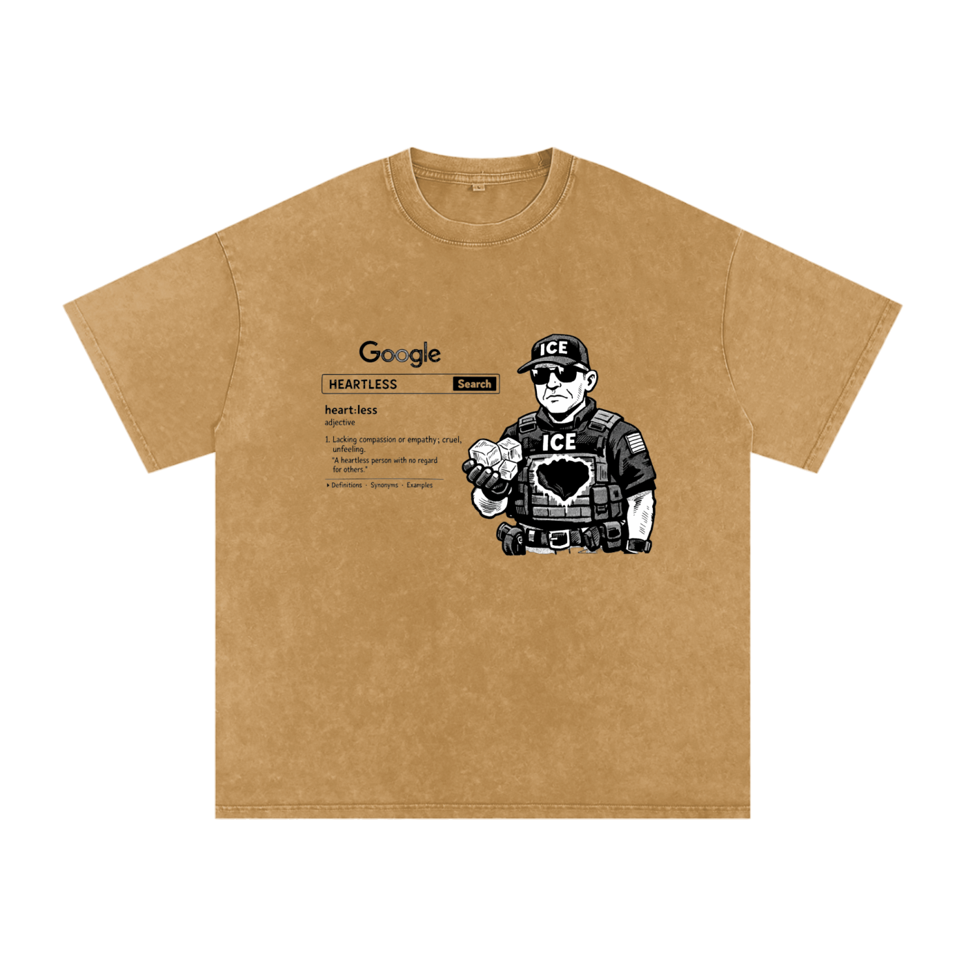 HEARTLESS Snow Washed Oversized Cotton T-Shirt