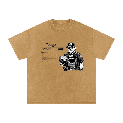 HEARTLESS Snow Washed Oversized Cotton T-Shirt