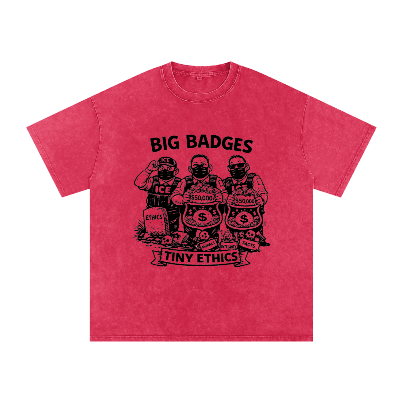 TINY ETHICS Snow Washed Oversized Cotton T-Shirt