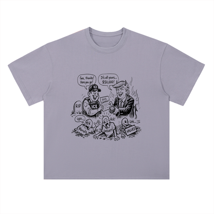 DEAL WITH THE DEVIL Heavyweight Drop Shoulder Cotton T-Shirt