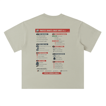 MELTDOWN KNOW YOUR RIGHTS Heavyweight Drop Shoulder Cotton T-Shirt