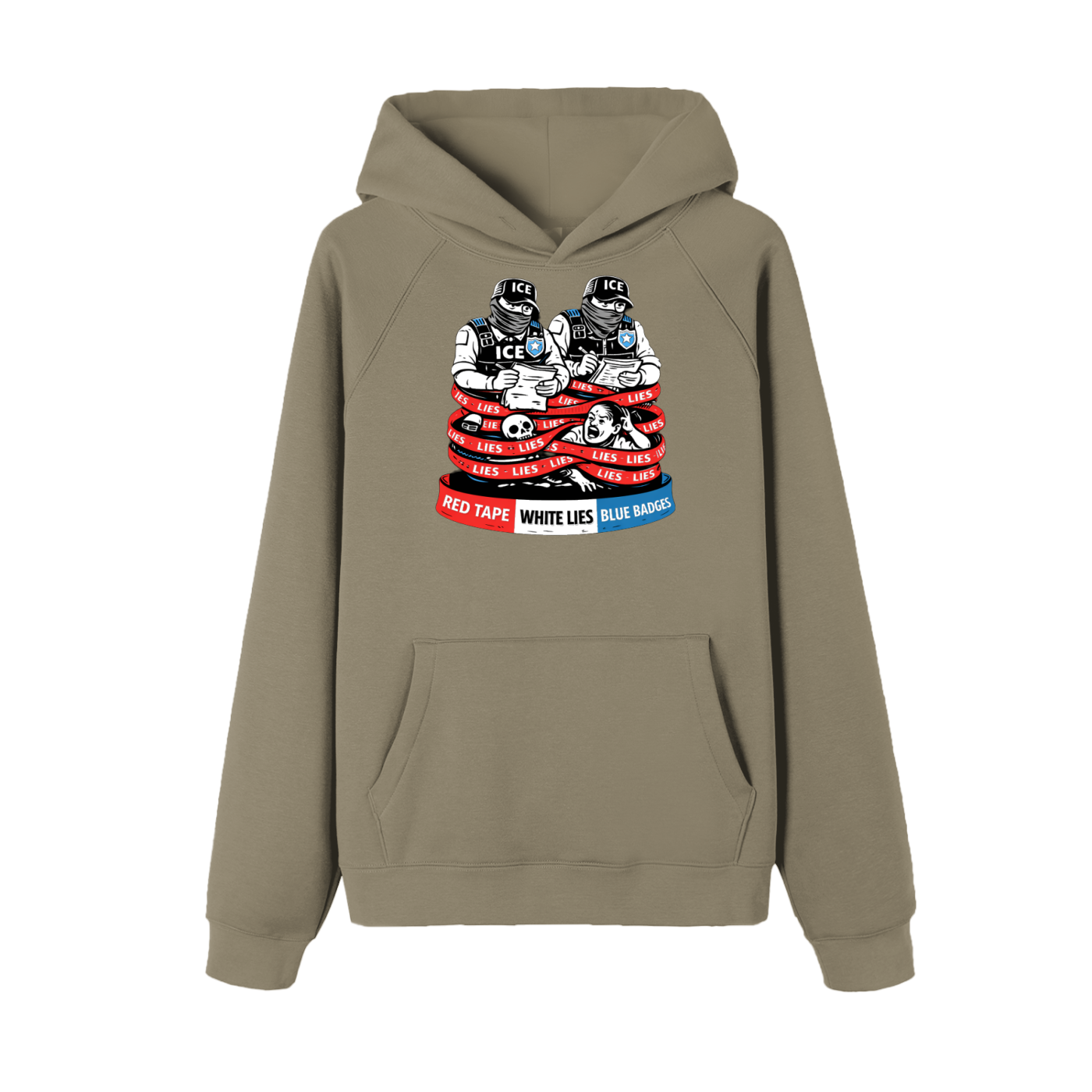 WHITE LIES Essential Raglan Sleeve Fleece Hoodie