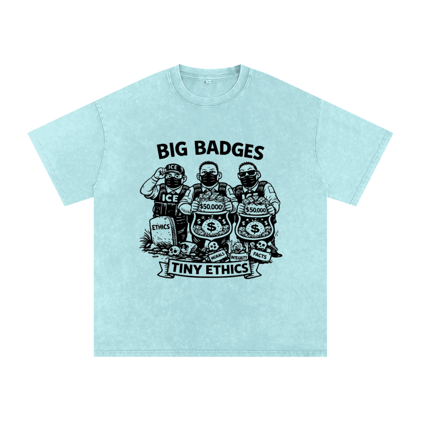 TINY ETHICS Snow Washed Oversized Cotton T-Shirt