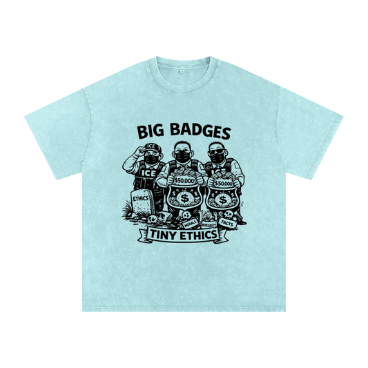 TINY ETHICS Snow Washed Oversized Cotton T-Shirt