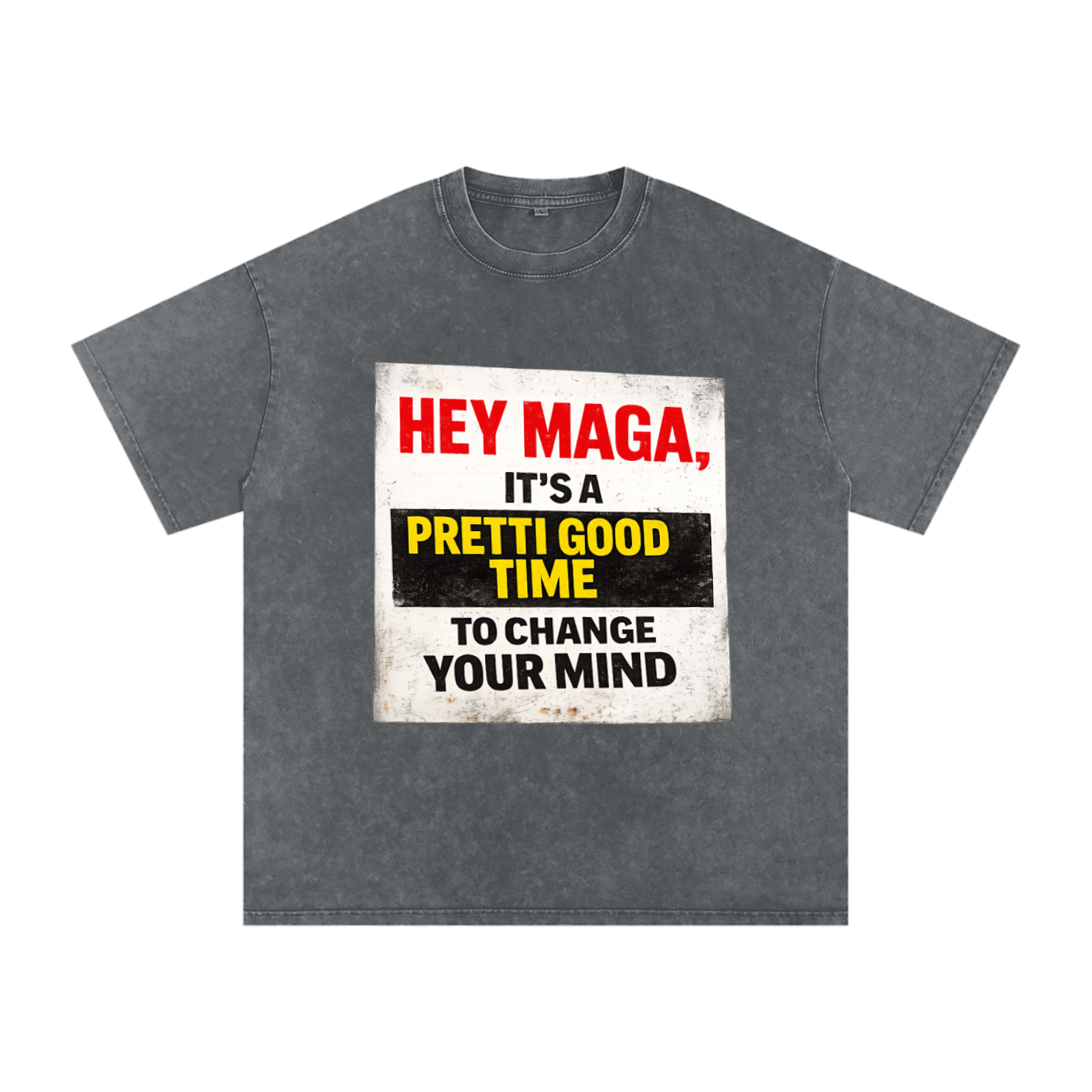 PRETTI GOOD Snow Washed Oversized Cotton T-Shirt