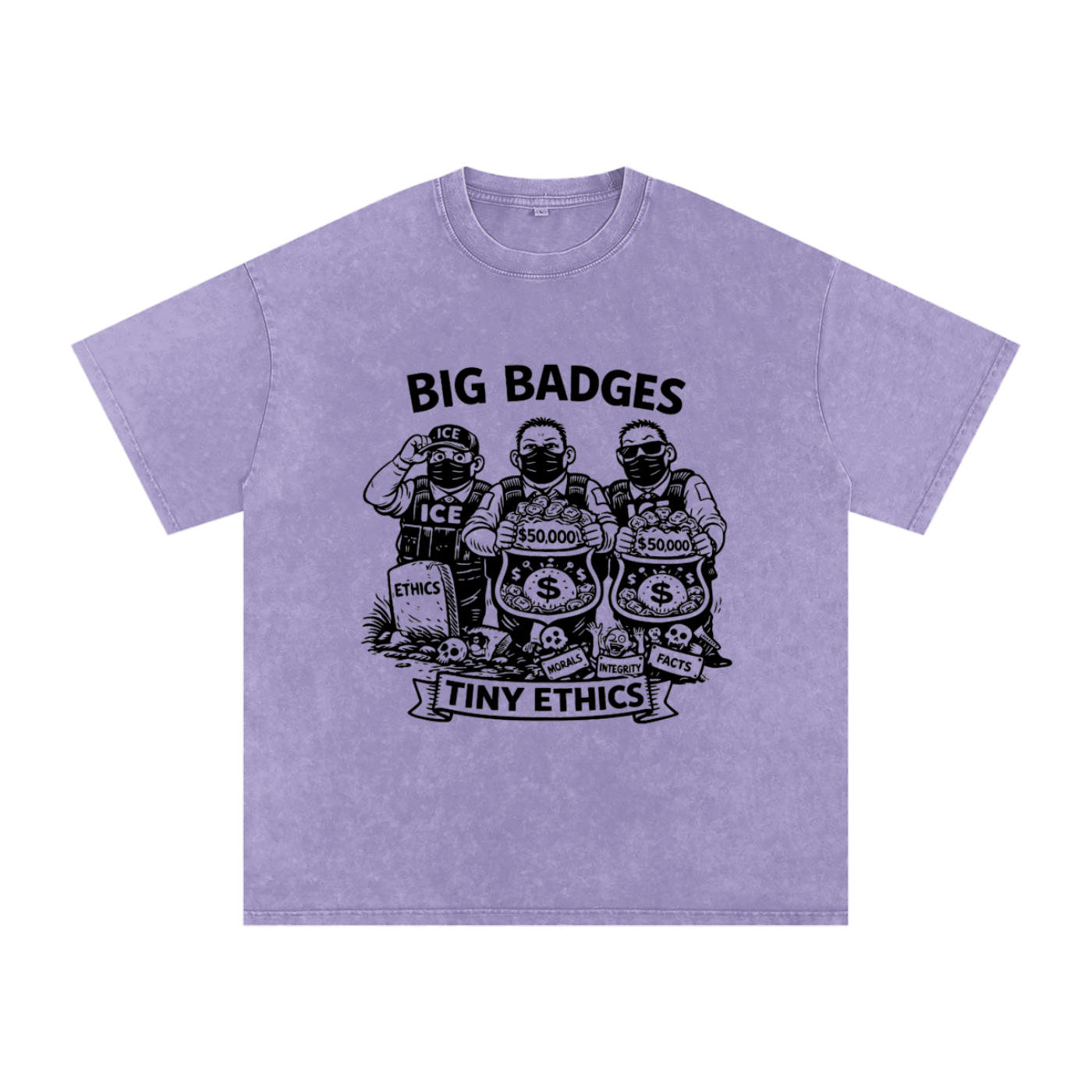 TINY ETHICS Snow Washed Oversized Cotton T-Shirt