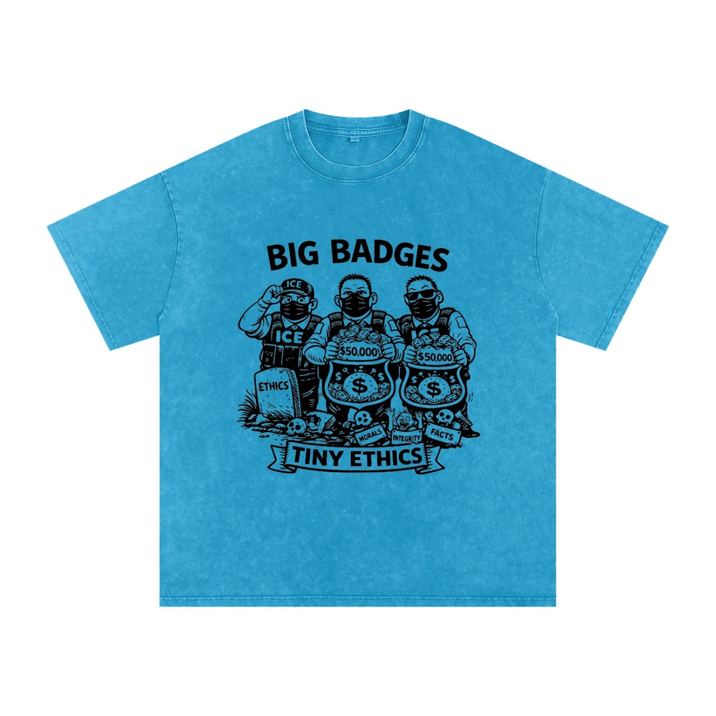 TINY ETHICS Snow Washed Oversized Cotton T-Shirt