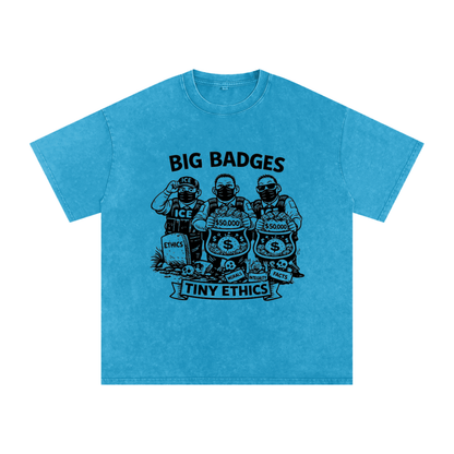 TINY ETHICS Snow Washed Oversized Cotton T-Shirt