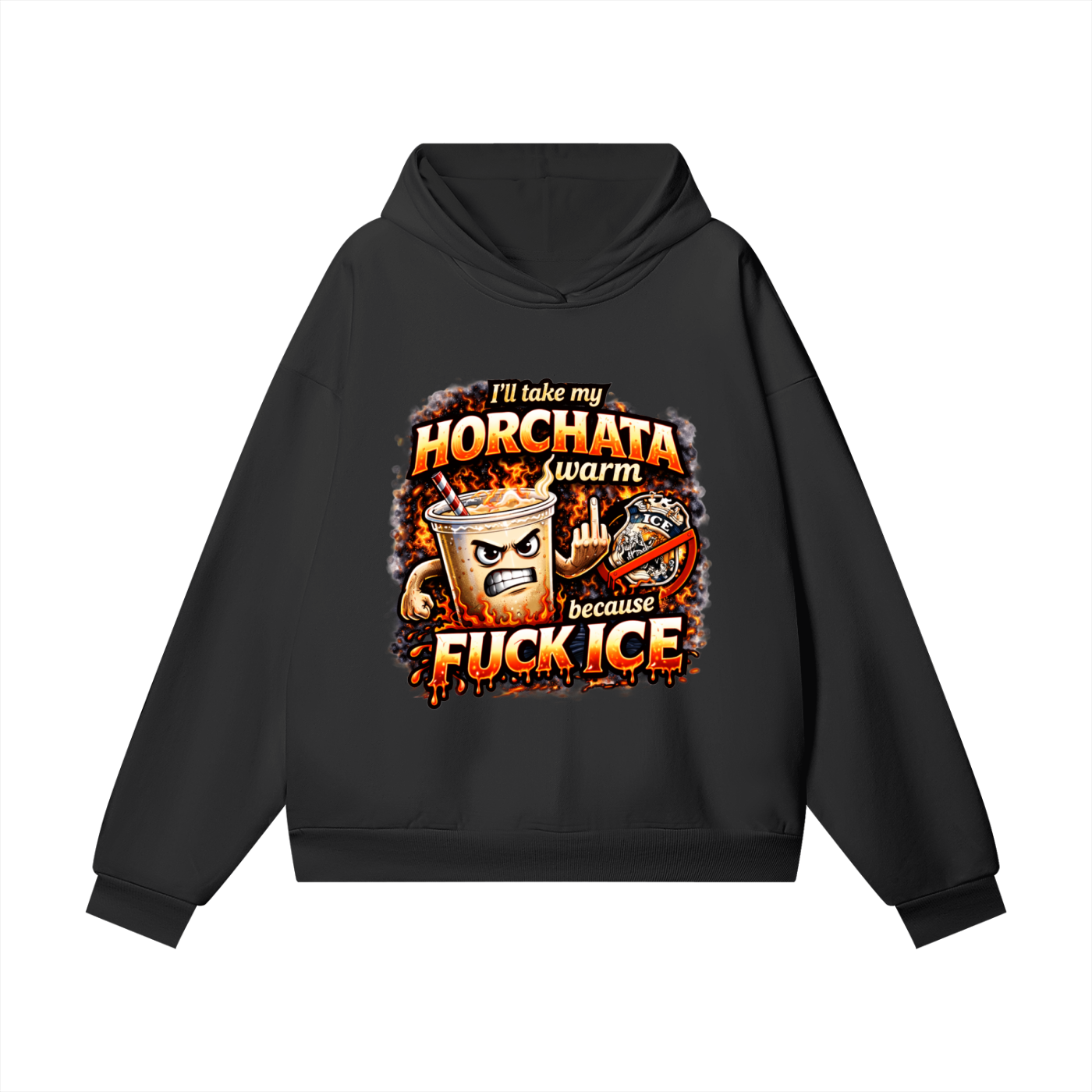 WARM HORCHATA Heavyweight Hidden Pocket Fleece Hoodie
