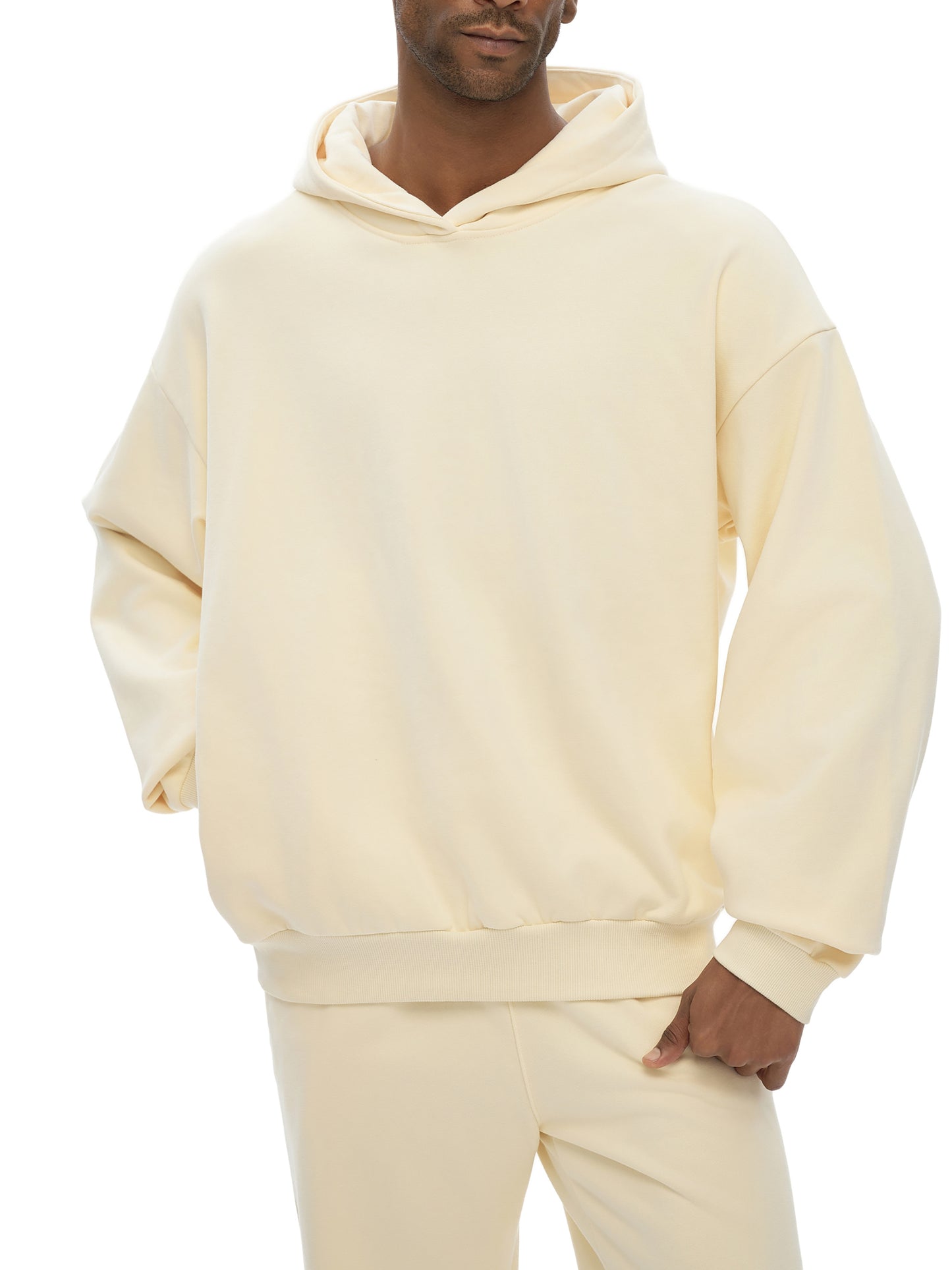 WARM HORCHATA Heavyweight Hidden Pocket Fleece Hoodie